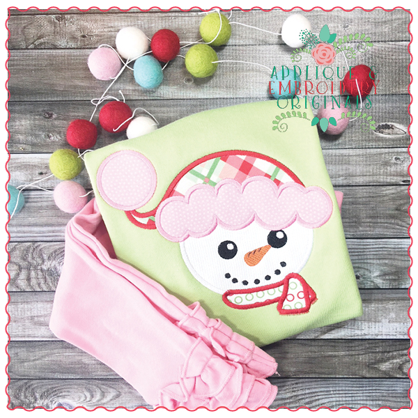 485 snowman santa head applique design  applique  embroidery originals