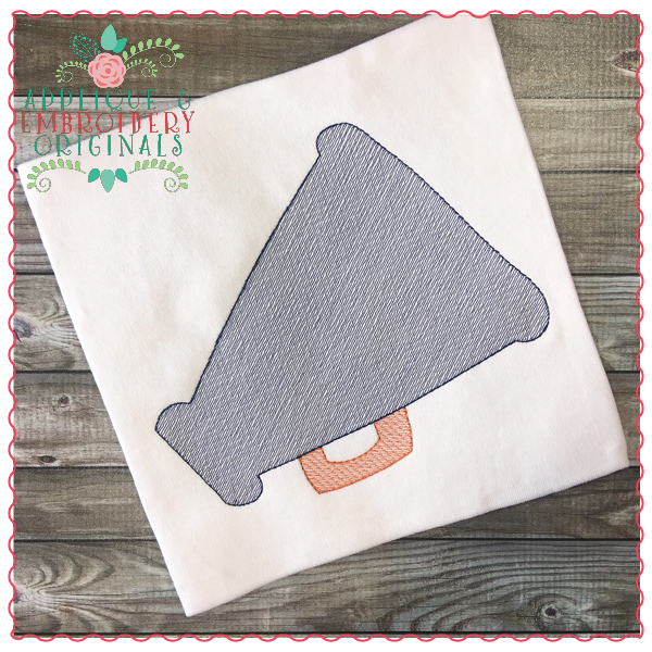 555 Megaphone Simple Stitch Quick Embroidery Design Applique