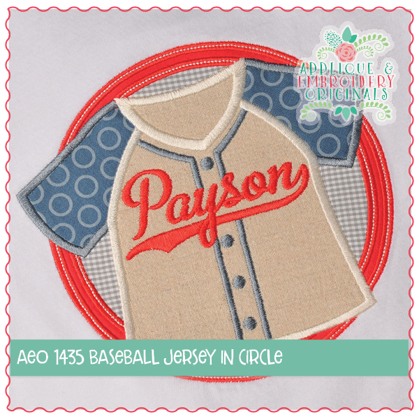 1435 Baseball Jersey in Circle Applique Design Applique & Embroidery
