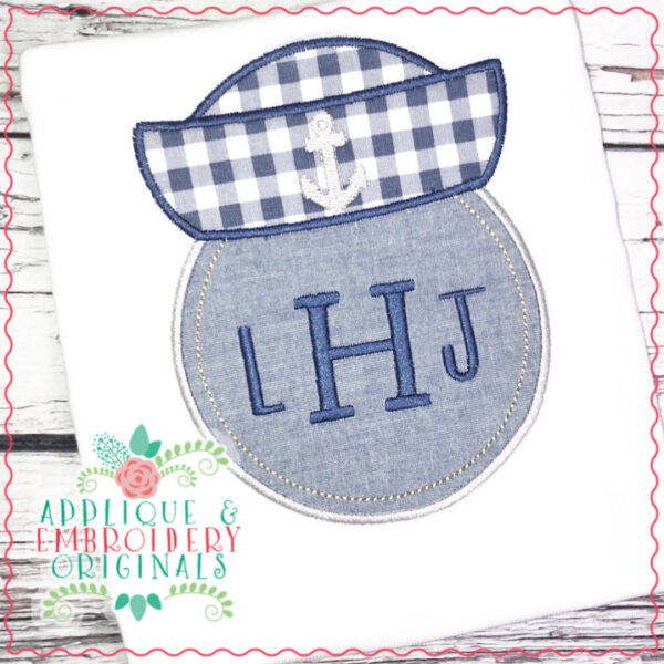 1812 Sailor Hat Monogram Frame Applique Design Applique & Embroidery