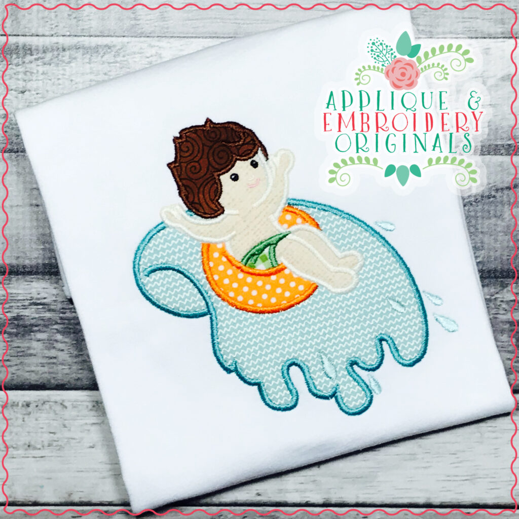 1836 Innertube Boy Applique Design Applique & Embroidery Originals