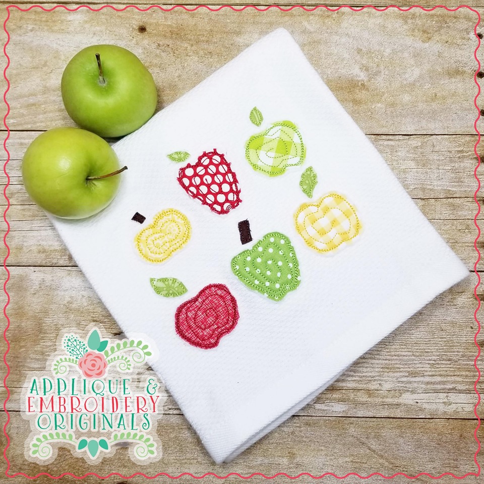 1901 Quilted Apple Applique Design Applique & Embroidery Originals