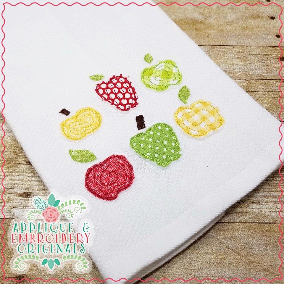 1901 Quilted Apple Applique Design Applique & Embroidery Originals