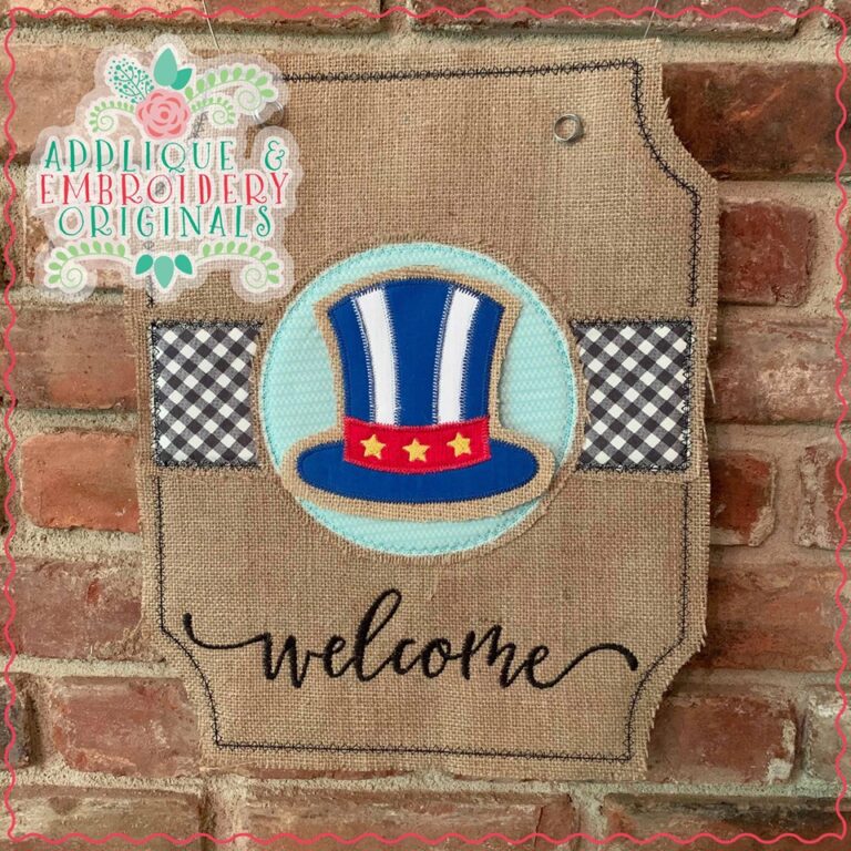 2666 Uncle Sam's Hat Tab Interchangeable Tab Design Applique