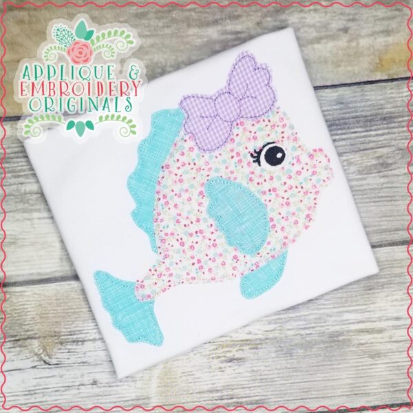 2680 Fish Girl Simple Stitch Applique Design Applique & Embroidery Originals