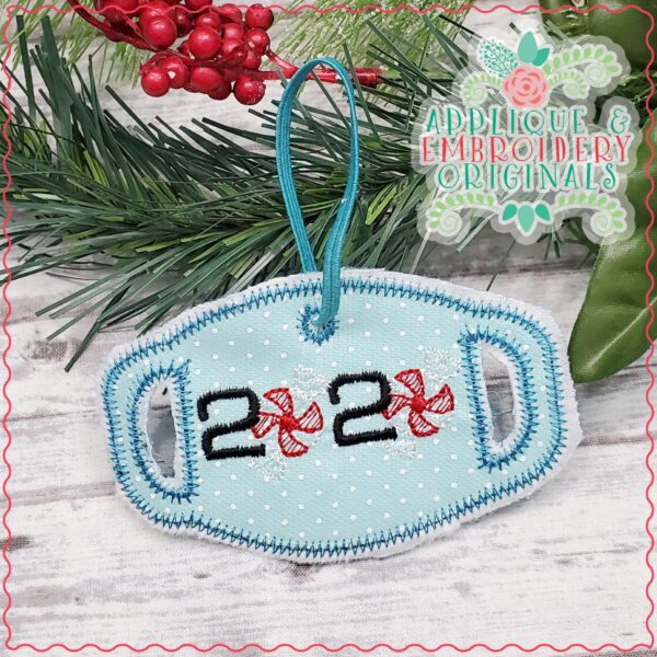 2863 Face Mask Peppermint Ornament InTheHoop Designs Applique