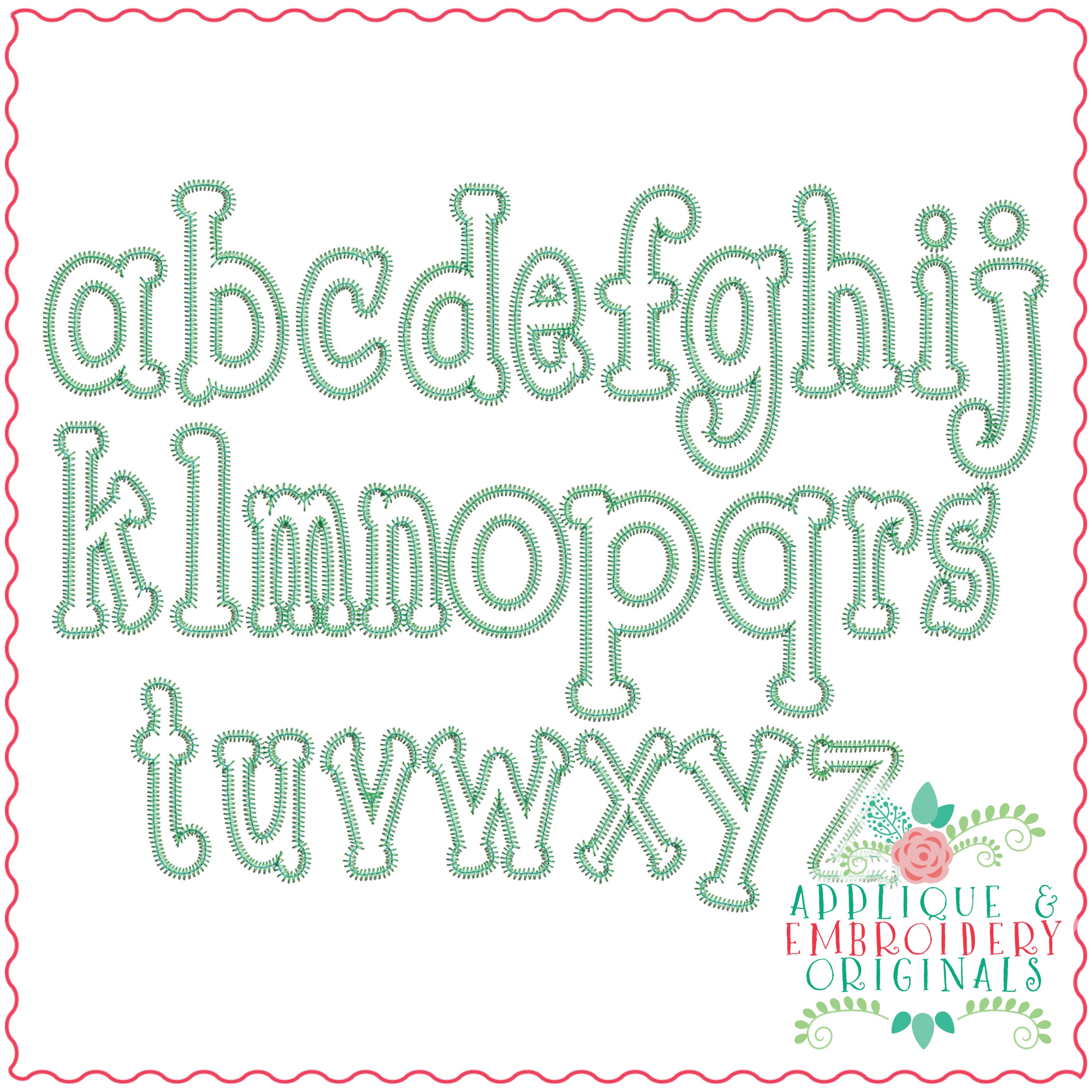 2882 Closer to Free Applique Font Applique & Embroidery Originals