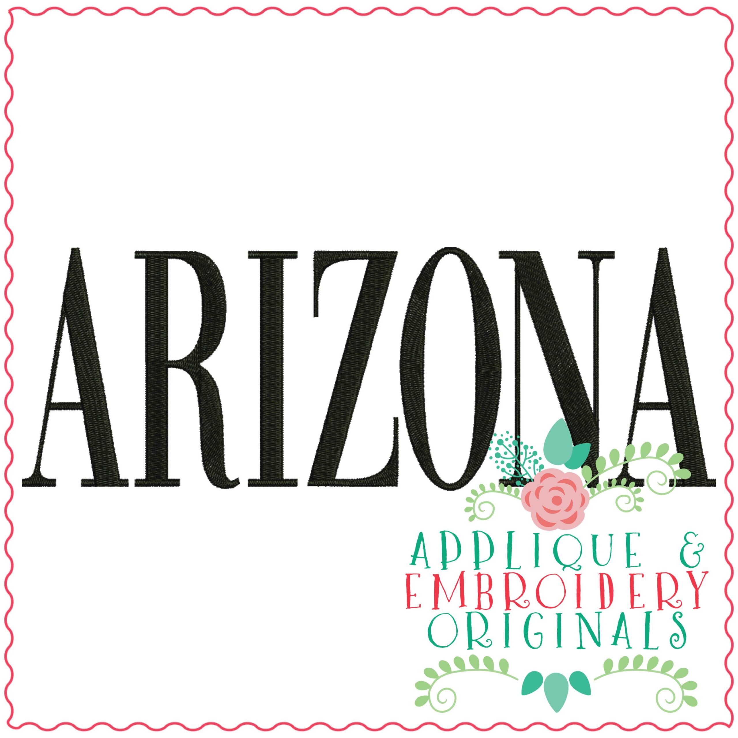 3303 Arizona Embroidery Design Applique & Embroidery Originals
