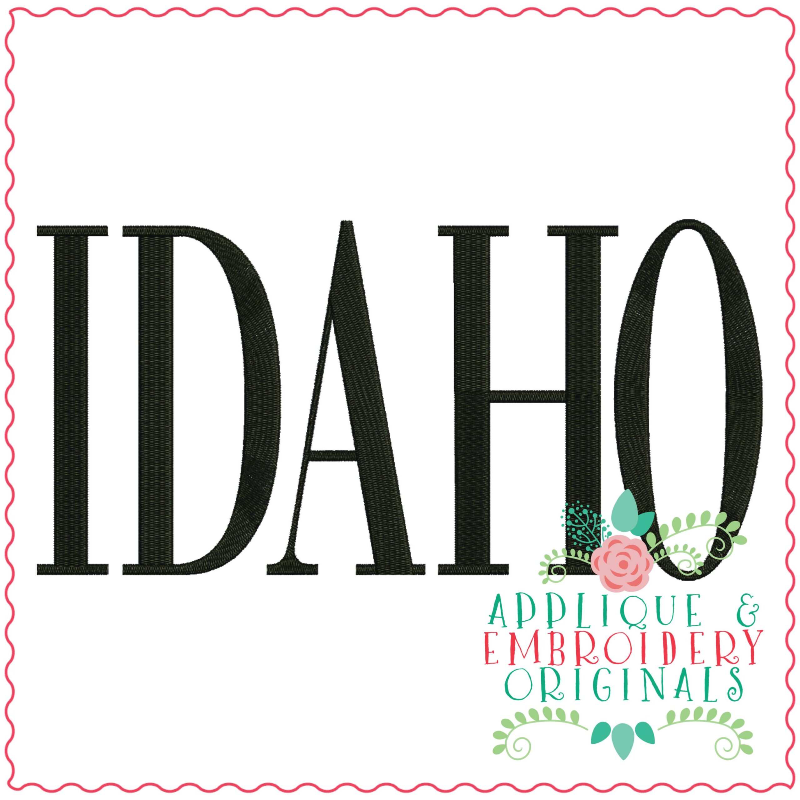 3311 Idaho Embroidery Design Applique & Embroidery Originals