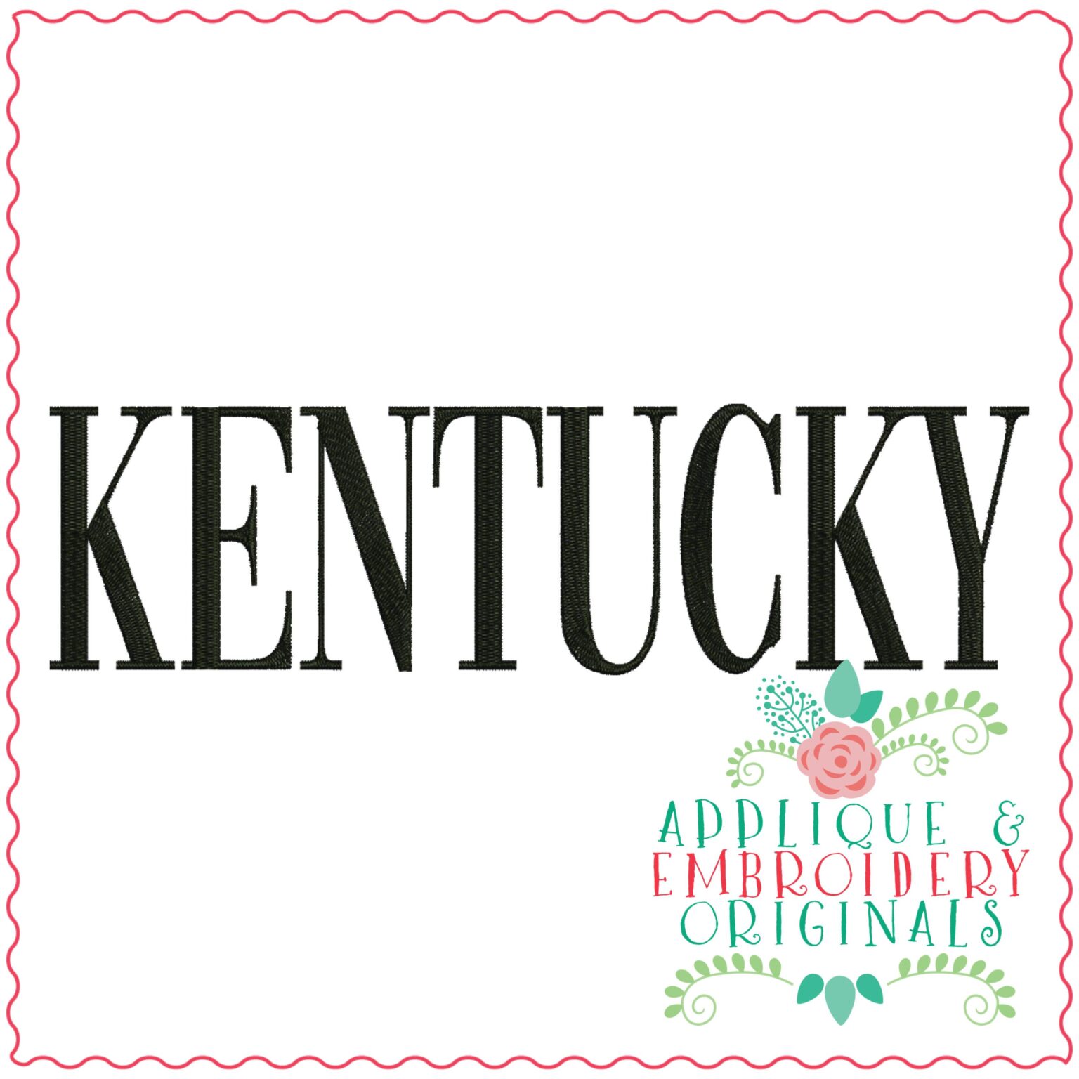 3316 Kentucky Embroidery Design Applique & Embroidery Originals