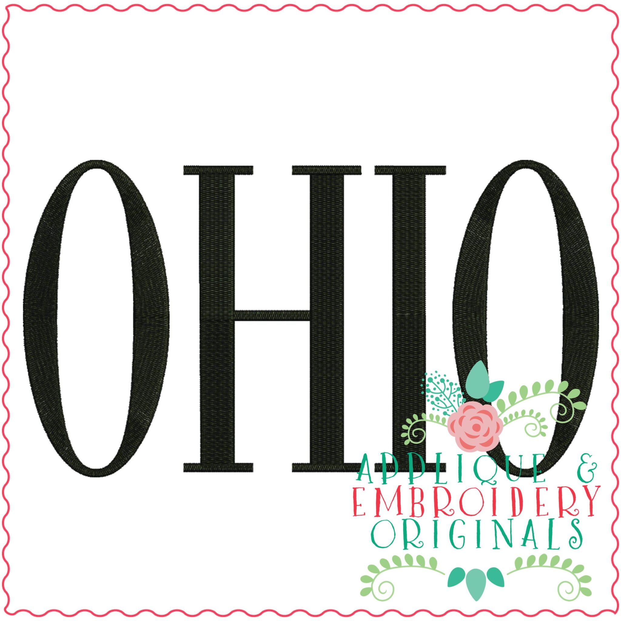 3334 Ohio Embroidery Design Applique & Embroidery Originals