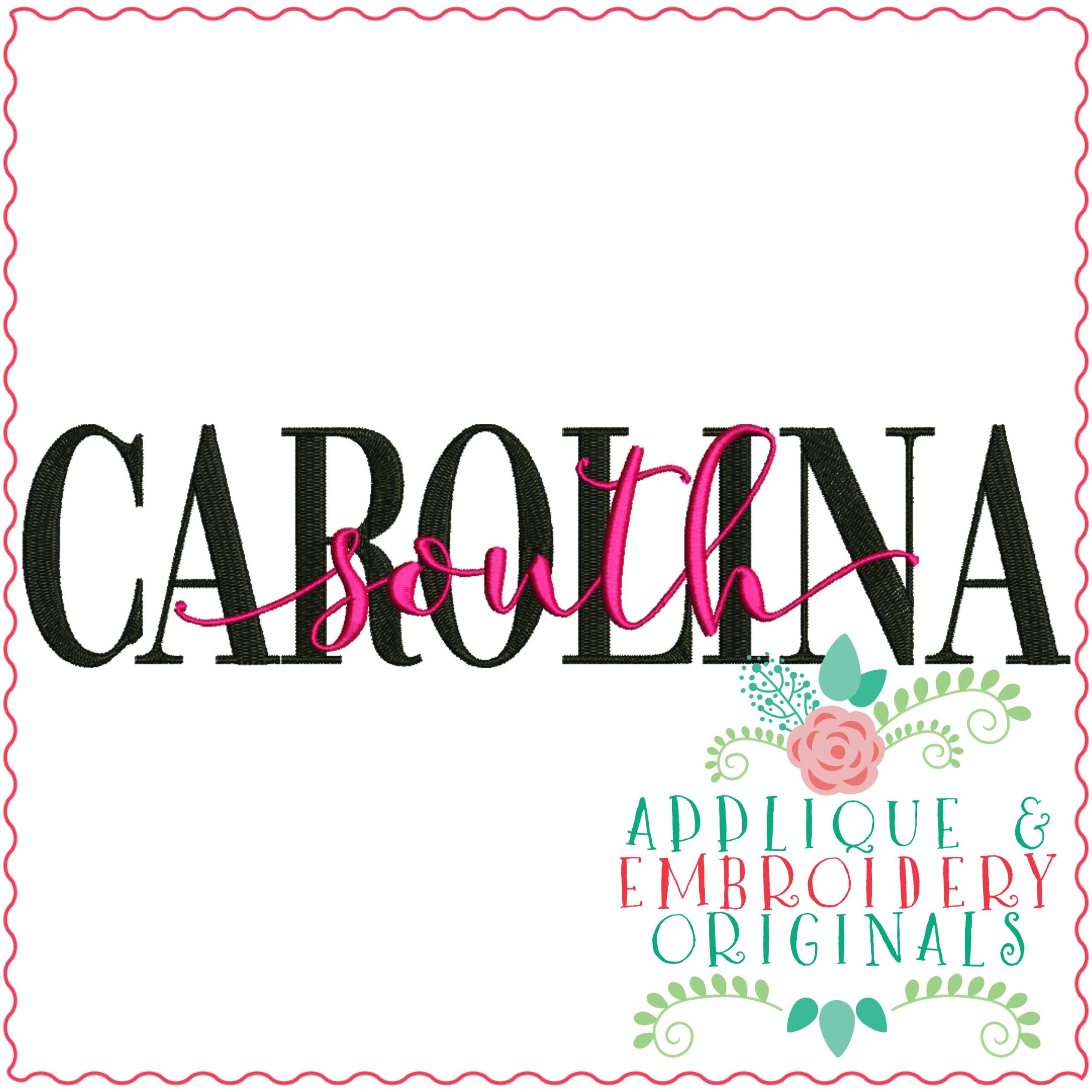 3340 South Carolina Embroidery Design Applique & Embroidery Originals