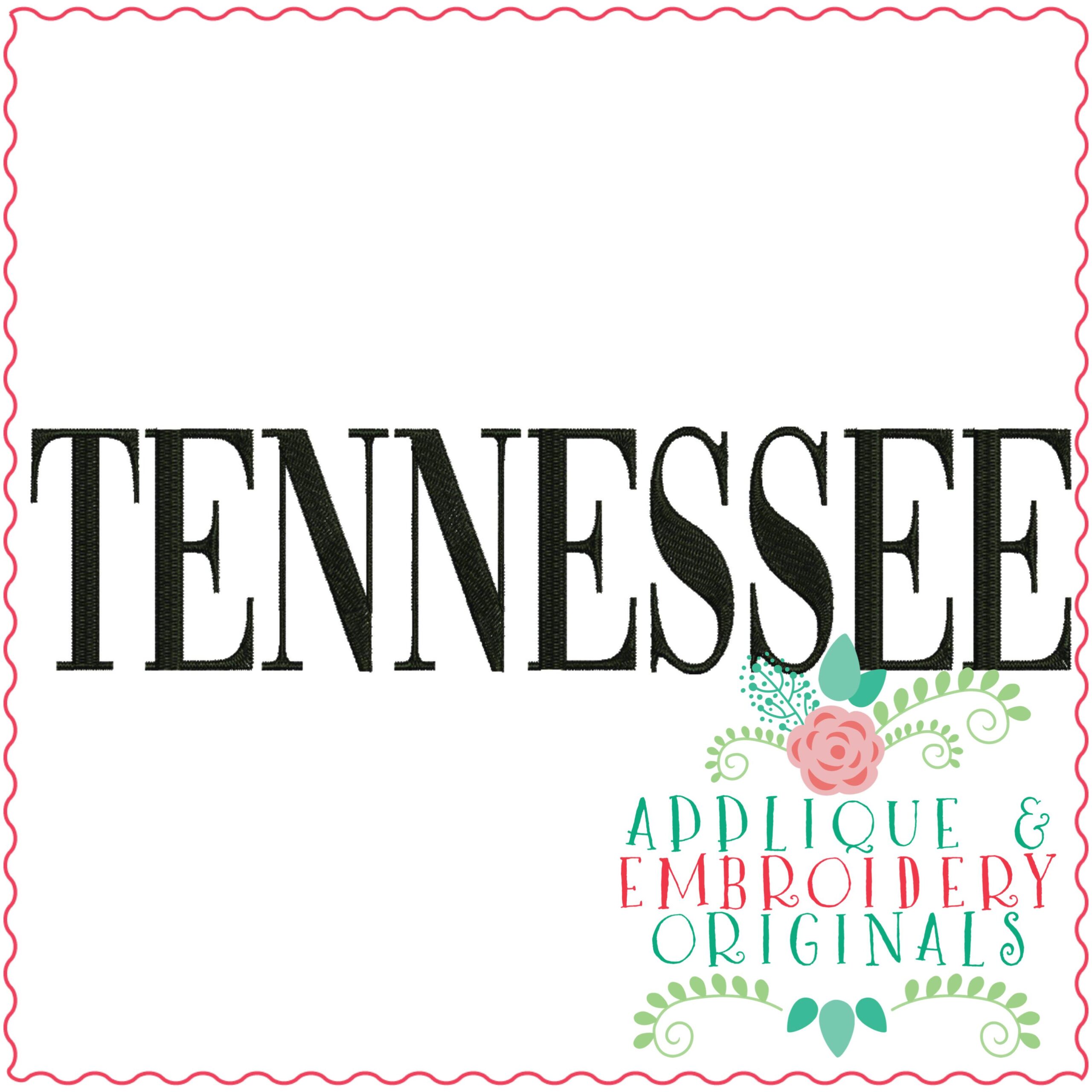 3342 Tennessee Embroidery Design Applique & Embroidery Originals