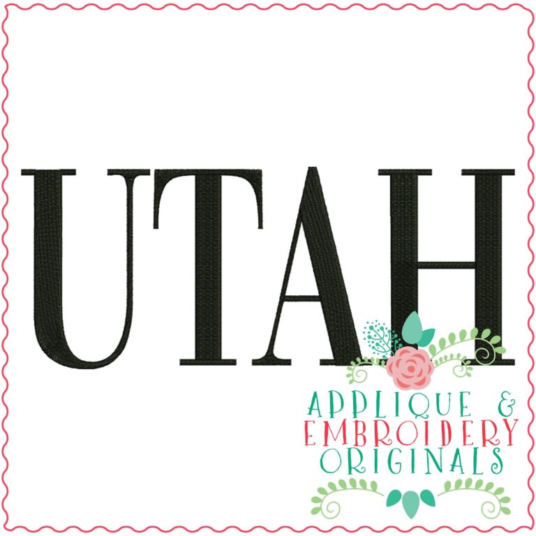 3345 Utah Embroidery Design Applique & Embroidery Originals