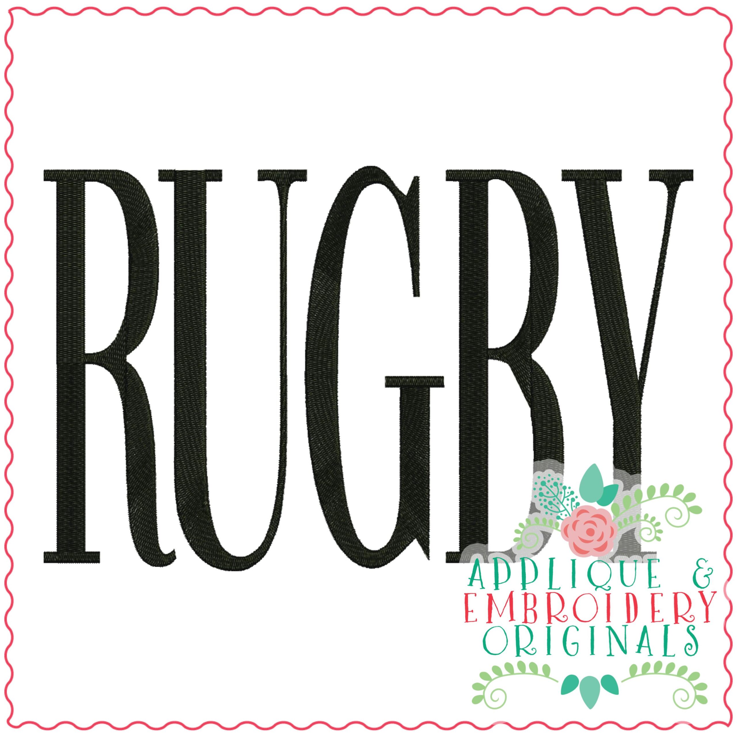 3511 RUGBY Embroidery Design Applique & Embroidery Originals