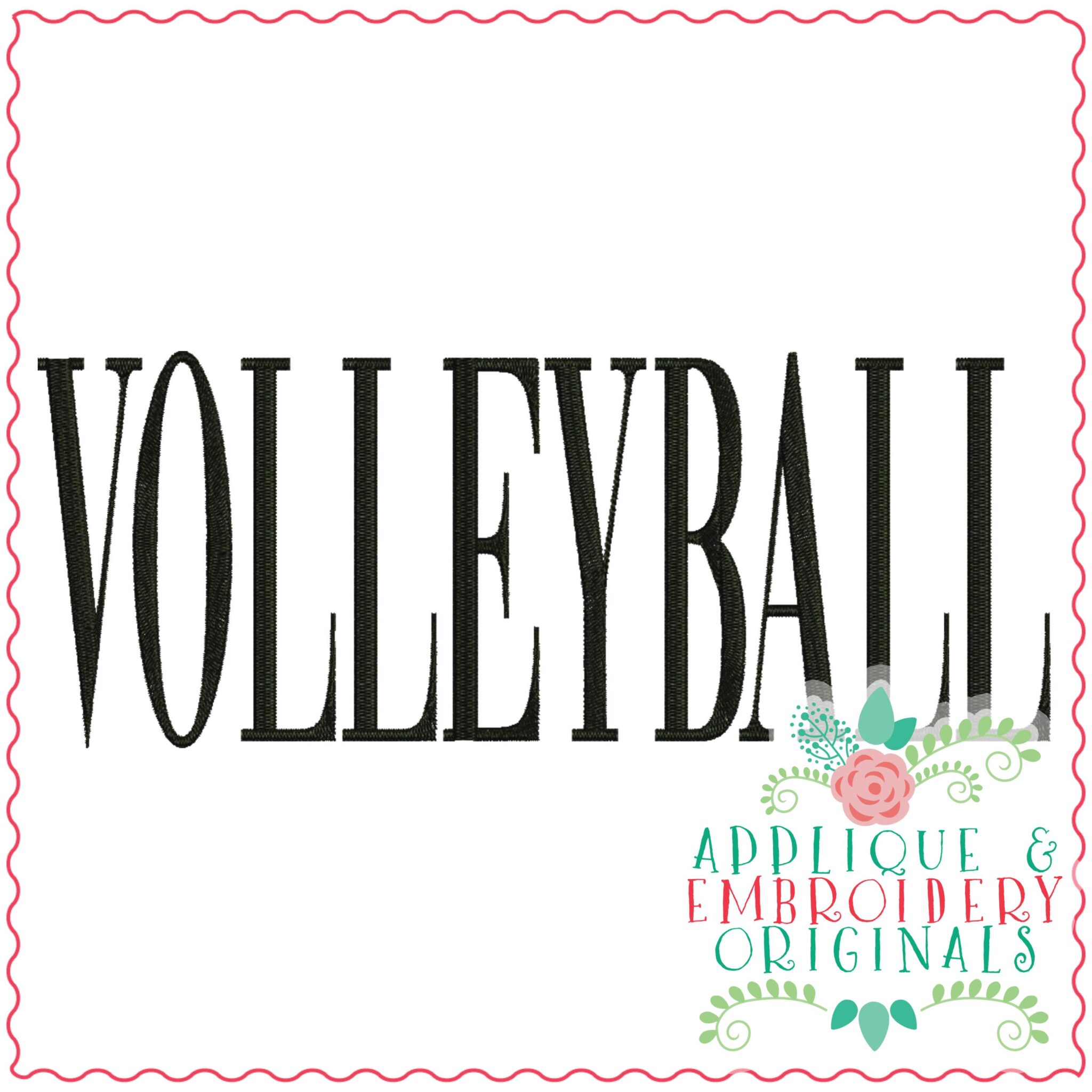 3518 VOLLEYBALL Embroidery Design Applique & Embroidery Originals