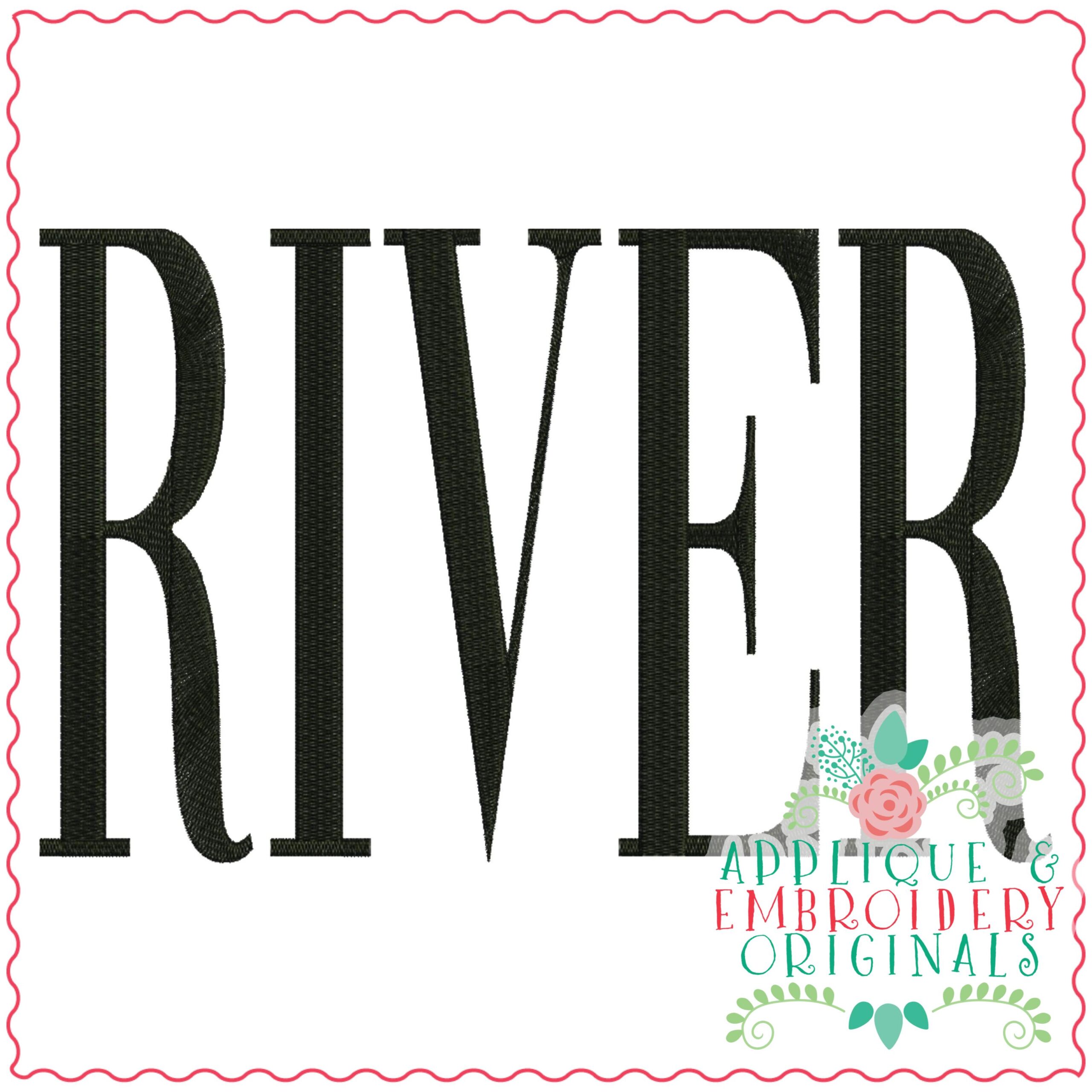 3635 RIVER Embroidery Design Applique & Embroidery Originals